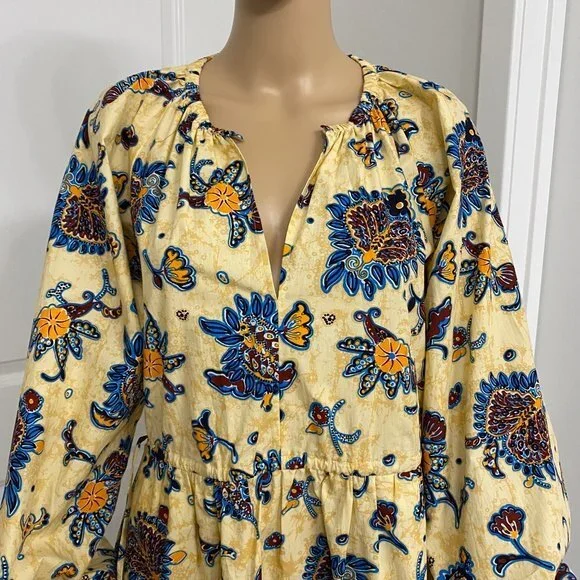 A.L.C Myra Women's Floral Long Sleeve V-Neck Mini Dress. Apricot. Size 4. Cute - Picture 6 of 15